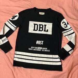 DBL Black and White Kids Long Sleeve Tee